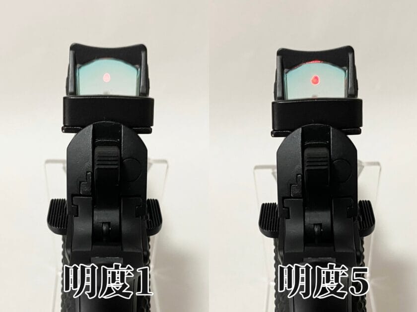 WA LBオペレーター ドットサイト 明度 違い